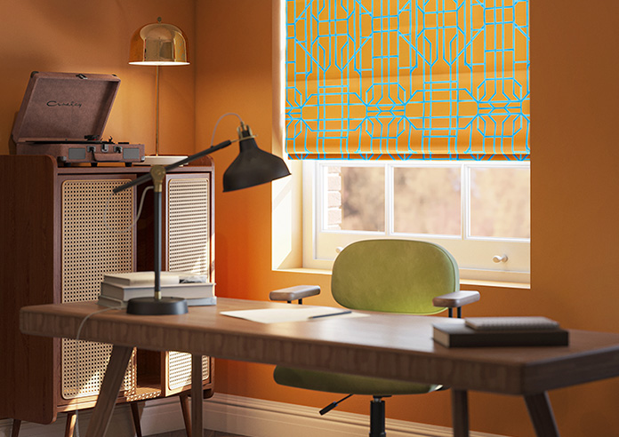 Bamboo Candy, Blue Orange - Twist&Fit Roman Blind - Image 5